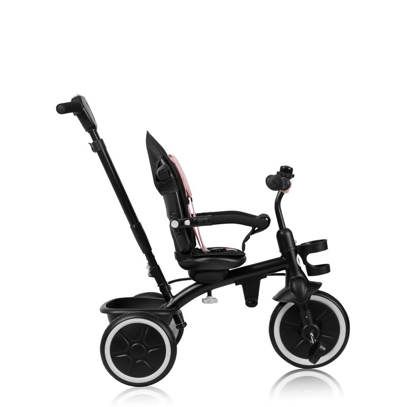 Tricicleta copii, Lionelo, Berry, 2 in 1, Multifunctionala, Suport picioare, Control al directiei, Scaun reversibil, Rotire 360 grade, Functie de roata libera, Utilizare pana la 5 ani, Constructie din otel, Conform cu standardul EN71, Roz - gogobaby.ro