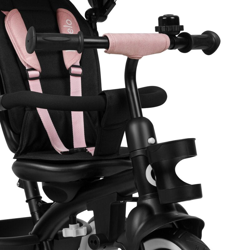 Tricicleta copii, Lionelo, Berry, 2 in 1, Multifunctionala, Suport picioare, Control al directiei, Scaun reversibil, Rotire 360 grade, Functie de roata libera, Utilizare pana la 5 ani, Constructie din otel, Conform cu standardul EN71, Roz - gogobaby.ro