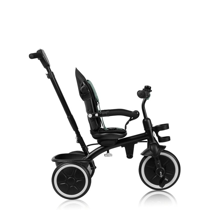 Tricicleta copii, Lionelo, Berry, 2 in 1, Multifunctionala, Suport picioare, Control al directiei, Scaun reversibil, Rotire 360 grade, Functie de roata libera, Utilizare pana la 5 ani, Constructie din otel, Conform cu standardul EN71, Verde