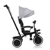 Tricicleta copii, Lionelo, Berry, 2 in 1, Multifunctionala, Suport picioare, Control al directiei, Scaun reversibil, Rotire 360 grade, Functie de roata libera, Utilizare pana la 5 ani, Constructie din otel, Conform cu standardul EN71, Gri