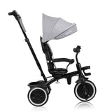 Tricicleta copii, Lionelo, Berry, 2 in 1, Multifunctionala, Suport picioare, Control al directiei, Scaun reversibil, Rotire 360 grade, Functie de roata libera, Utilizare pana la 5 ani, Constructie din otel, Conform cu standardul EN71, Gri