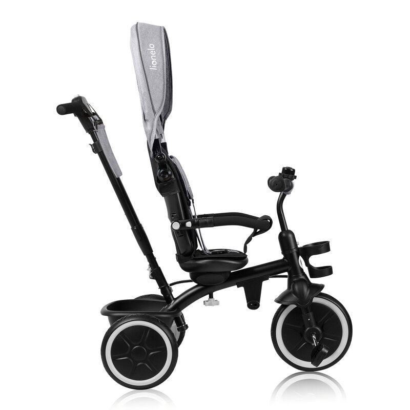 Tricicleta copii, Lionelo, Berry, 2 in 1, Multifunctionala, Suport picioare, Control al directiei, Scaun reversibil, Rotire 360 grade, Functie de roata libera, Utilizare pana la 5 ani, Constructie din otel, Conform cu standardul EN71, Gri - gogobaby.ro