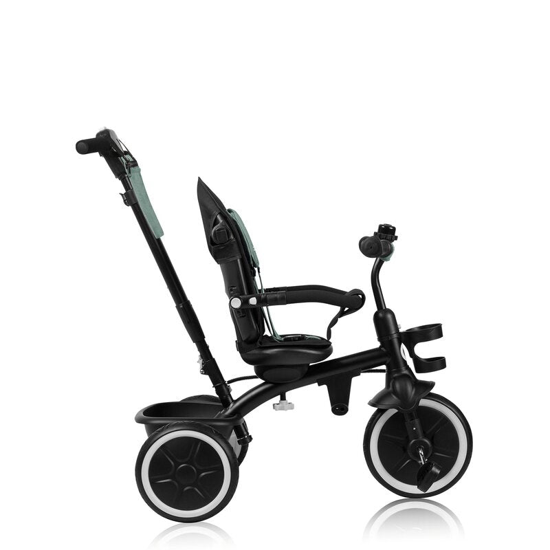 Tricicleta copii, Lionelo, Berry, 2 in 1, Multifunctionala, Suport picioare, Control al directiei, Scaun reversibil, Rotire 360 grade, Functie de roata libera, Utilizare pana la 5 ani, Constructie din otel, Conform cu standardul EN71, Verde