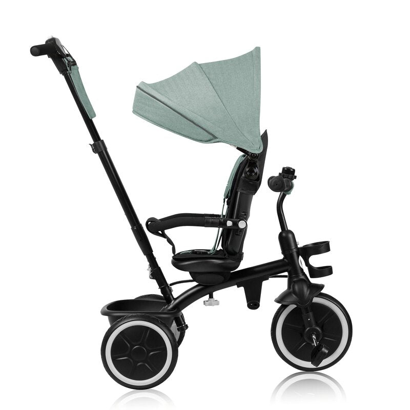 Tricicleta copii, Lionelo, Berry, 2 in 1, Multifunctionala, Suport picioare, Control al directiei, Scaun reversibil, Rotire 360 grade, Functie de roata libera, Utilizare pana la 5 ani, Constructie din otel, Conform cu standardul EN71, Verde - gogobaby.ro