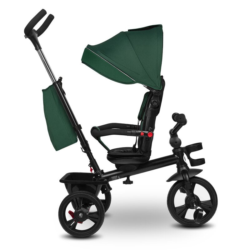 Tricicleta copii, Lionelo, Haari, Ultrapliabila, Multifunctionala, Suport picioare, Control al directiei, Scaun reversibil, Rotire 360 grade, Conform cu standardul european de securitate EN71, Verde - gogobaby.ro
