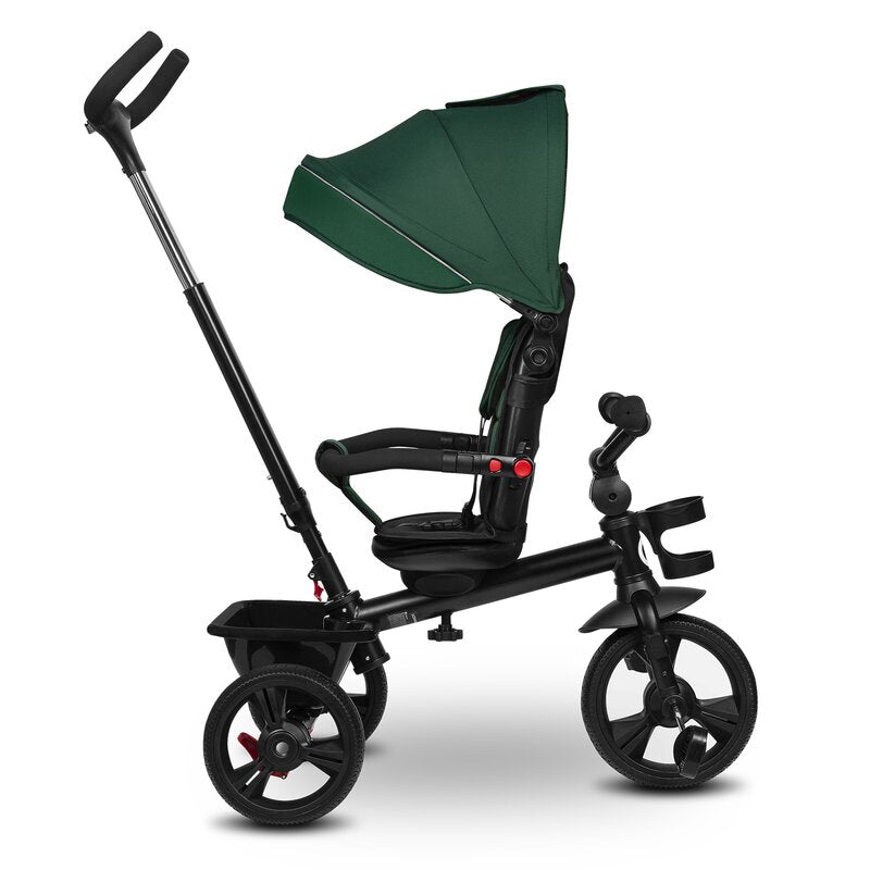 Tricicleta copii, Lionelo, Haari, Ultrapliabila, Multifunctionala, Suport picioare, Control al directiei, Scaun reversibil, Rotire 360 grade, Conform cu standardul european de securitate EN71, Verde - gogobaby.ro