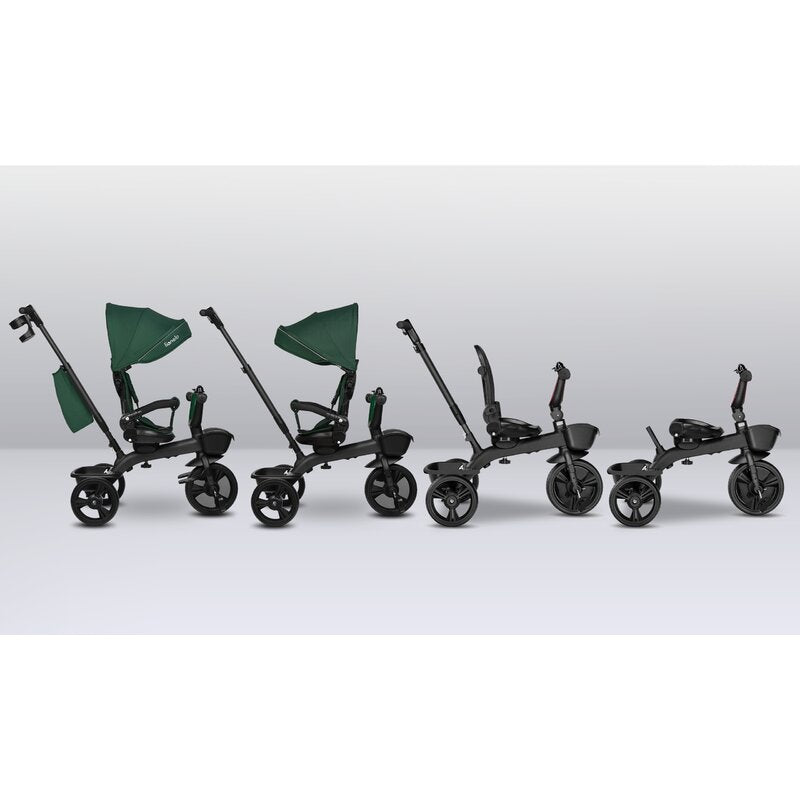 Tricicleta copii, Lionelo Kori, ultra-pliabila si multifunctionala, cu scaun rotativ 360°, control parental, suport pentru picioare si accesorii premium, Verde - gogobaby.ro