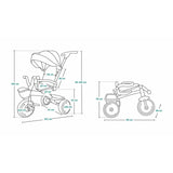 Tricicleta copii, Lionelo Kori, ultra-pliabila si multifunctionala, cu scaun rotativ 360°, control parental, suport pentru picioare si accesorii premium, Verde