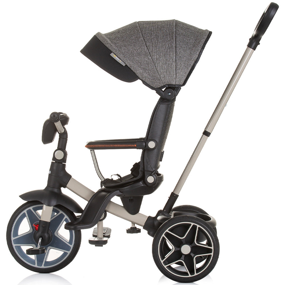 Tricicleta cu copertina si sezut reversibil Chipolino Derby granite - gogobaby.ro