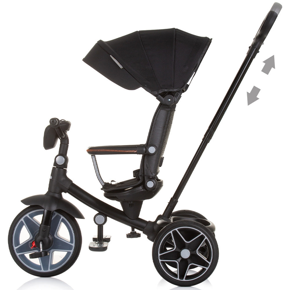 Tricicleta cu copertina si sezut reversibil Chipolino Derby obsidian - gogobaby.ro