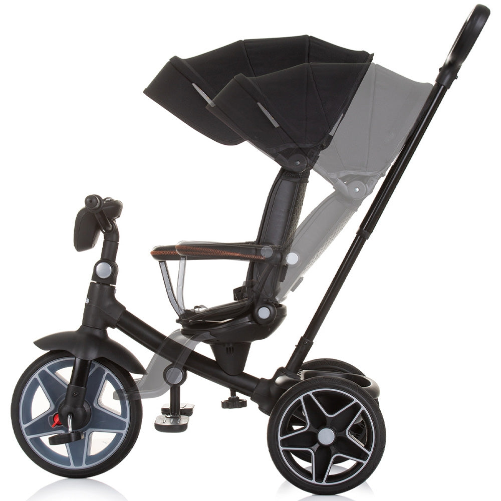 Tricicleta cu copertina si sezut reversibil Chipolino Derby obsidian - gogobaby.ro