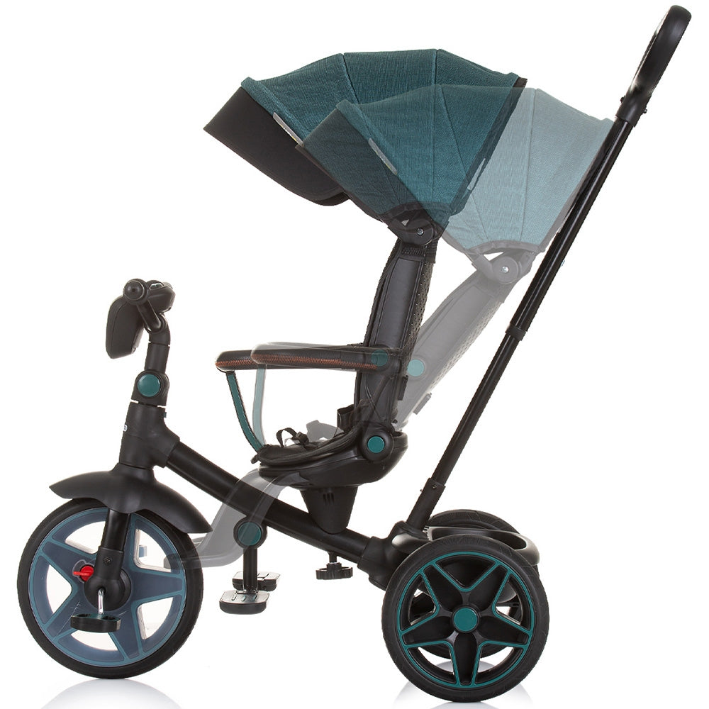 Tricicleta cu copertina si sezut reversibil Chipolino Derby teal - gogobaby.ro