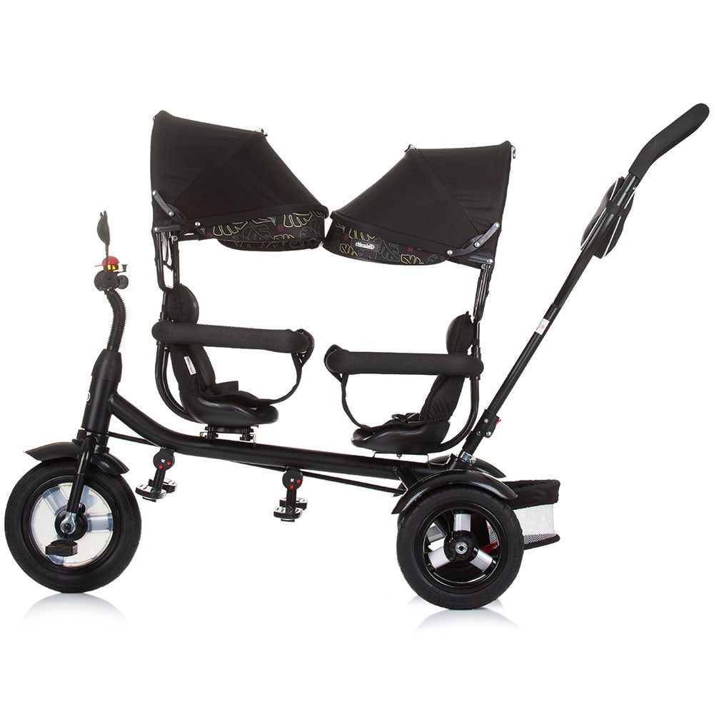 Tricicleta gemeni Chipolino 2Play obsidian leaves - gogobaby.ro