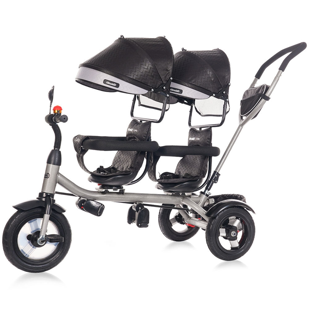 Tricicleta gemeni Chipolino 2Play obsidian silver - gogobaby.ro
