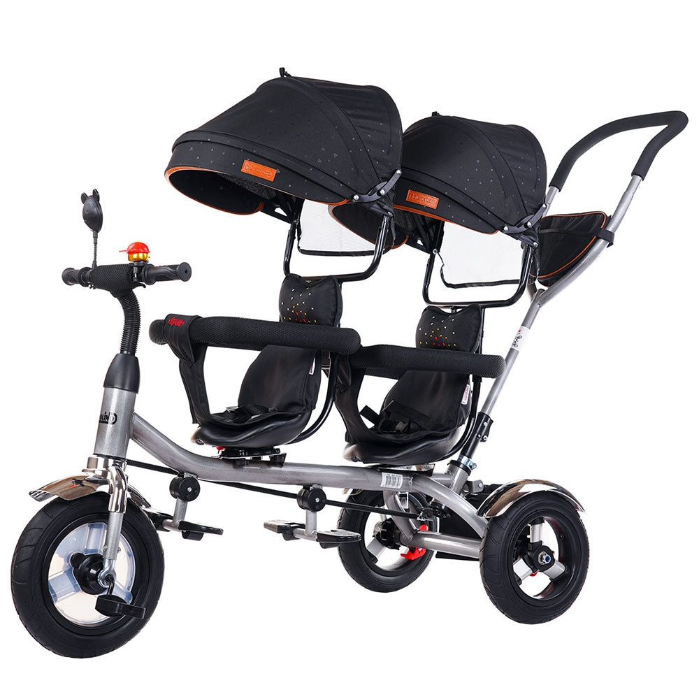 Tricicleta gemeni Chipolino 2Play raven - gogobaby.ro