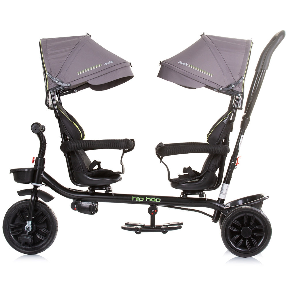 Tricicleta gemeni Chipolino Hip Hop graphite - gogobaby.ro