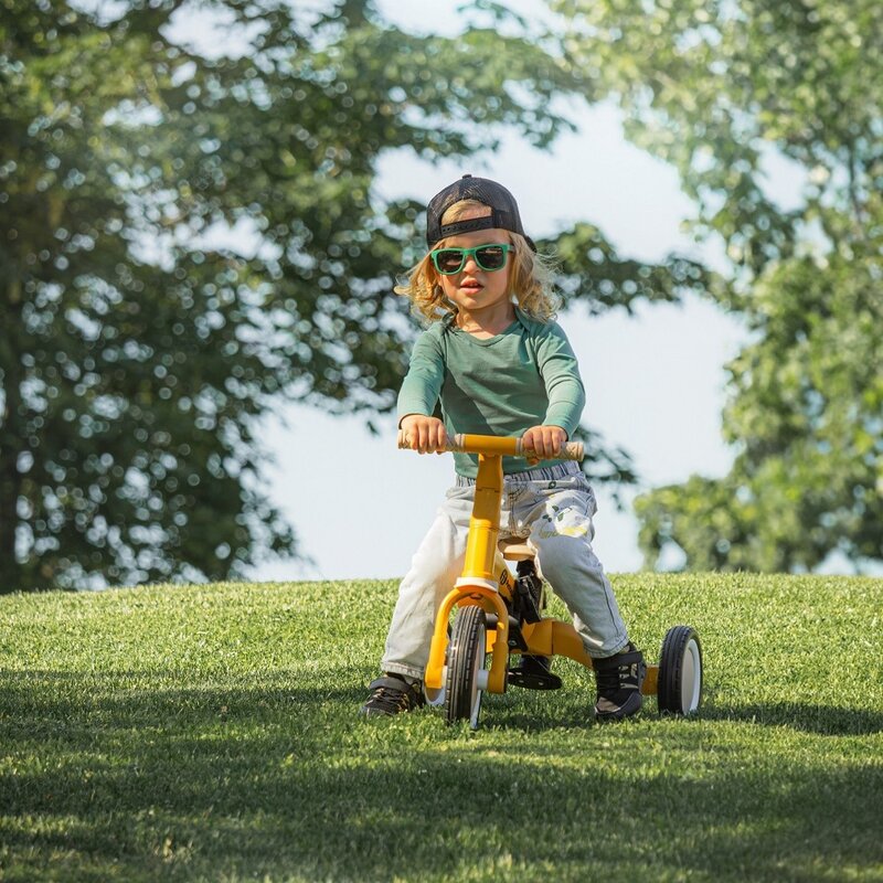 Tricicleta, Petite&Mars, Turbo, 5 in 1, Multifunctionala, Vehicul de impins, Bicicleta cu/fara pedale, Cu maner de ghidaj, Detasabil, Roti din cauciuc, Pana la 25 kg, 1.5-5 ani, Albastru - gogobaby.ro