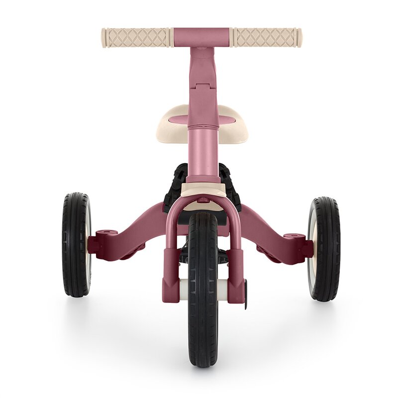 Tricicleta, Petite&Mars, Turbo, 5 in 1, Multifunctionala, Vehicul de impins, Bicicleta cu/fara pedale, Cu maner de ghidaj, Detasabil, Roti din cauciuc, Pana la 25 kg, 1.5-5 ani, Dusty Rose