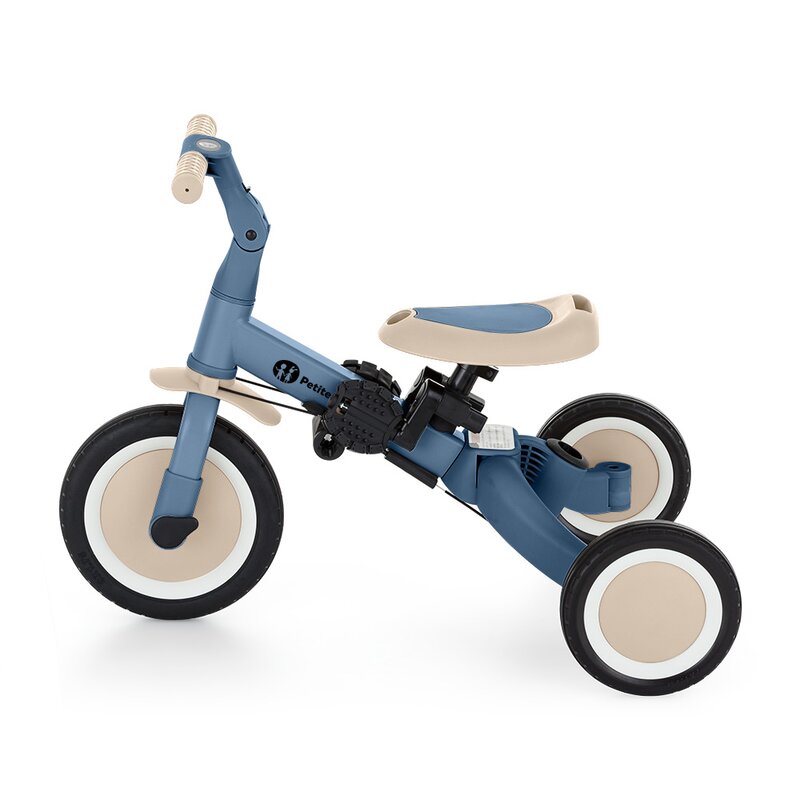 Tricicleta, Petite&Mars, Turbo, 5 in 1, Multifunctionala, Vehicul de impins, Bicicleta cu/fara pedale, Cu maner de ghidaj, Detasabil, Roti din cauciuc, Pana la 25 kg, 1.5-5 ani, Ocean Blue - gogobaby.ro