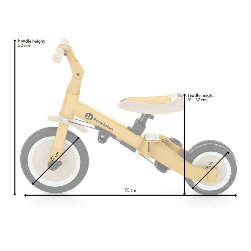Tricicleta, Petite&Mars, Turbo, 5 in 1, Multifunctionala, Vehicul de impins, Bicicleta cu/fara pedale, Cu maner de ghidaj, Detasabil, Roti din cauciuc, Pana la 25 kg, 1.5-5 ani, Ocean Blue - gogobaby.ro
