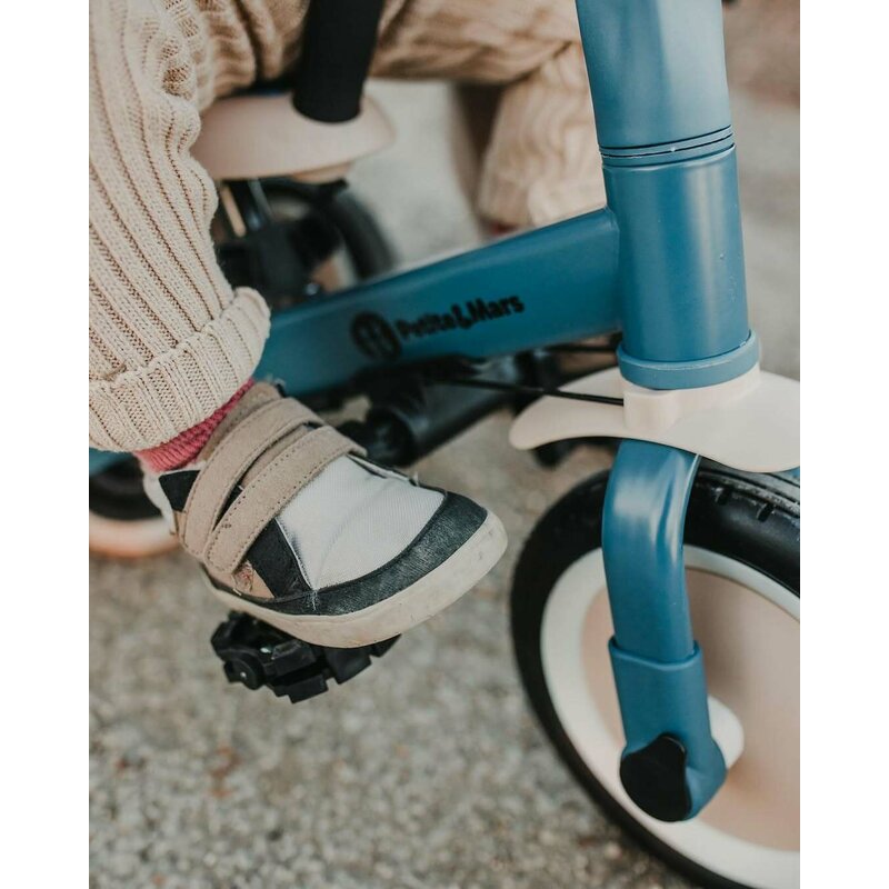 Tricicleta, Petite&Mars, Turbo, 5 in 1, Multifunctionala, Vehicul de impins, Bicicleta cu/fara pedale, Cu maner de ghidaj, Detasabil, Roti din cauciuc, Pana la 25 kg, 1.5-5 ani, Ocean Blue - gogobaby.ro