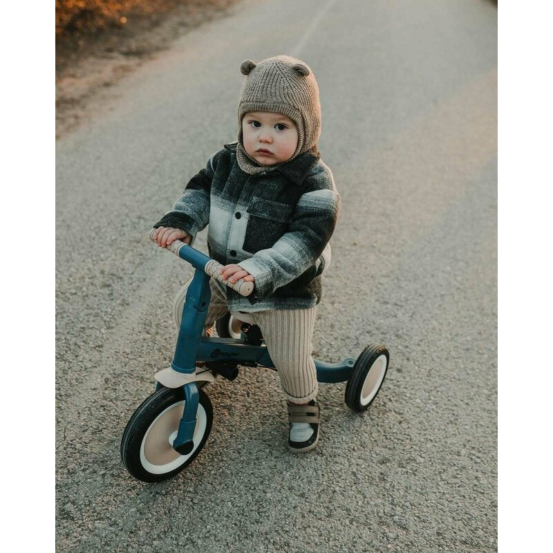 Tricicleta, Petite&Mars, Turbo, 5 in 1, Multifunctionala, Vehicul de impins, Bicicleta cu/fara pedale, Cu maner de ghidaj, Detasabil, Roti din cauciuc, Pana la 25 kg, 1.5-5 ani, Ocean Blue