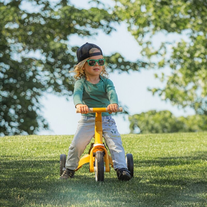 Tricicleta, Petite&Mars, Turbo, 5 in 1, Multifunctionala, Vehicul de impins, Bicicleta cu/fara pedale, Cu maner de ghidaj, Detasabil, Roti din cauciuc, Pana la 25 kg, 1.5-5 ani, Ocean Blue