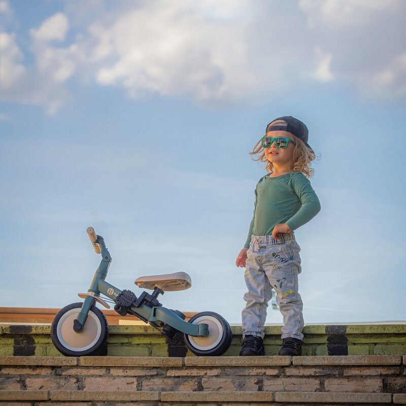 Tricicleta, Petite&Mars, Turbo, 5 in 1, Multifunctionala, Vehicul de impins, Bicicleta cu/fara pedale, Cu maner de ghidaj, Detasabil, Roti din cauciuc, Pana la 25 kg, 1.5-5 ani, Bej - gogobaby.ro