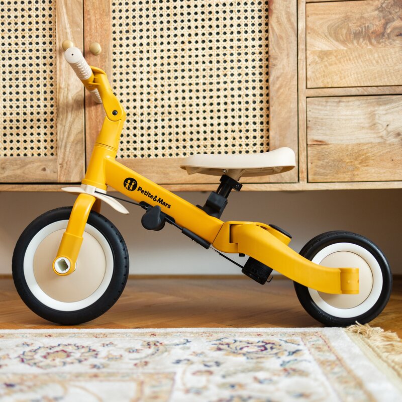 Tricicleta, Petite&Mars, Turbo, Editie limitata, 5 in 1, Multifunctionala, Vehicul de impins, Bicicleta cu/fara pedale, Cu maner de ghidaj, Detasabil, Roti din cauciuc, Pana la 25 kg, 1.5-5 ani, Dino Park