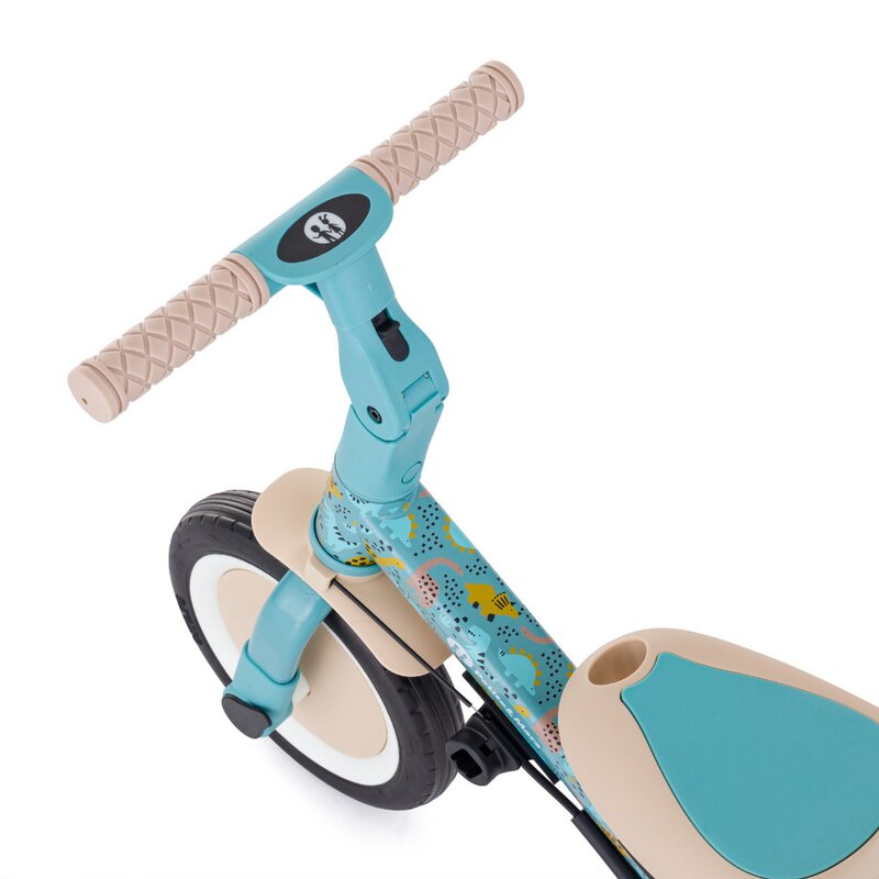 Tricicleta, Petite&Mars, Turbo, Editie limitata, 5 in 1, Multifunctionala, Vehicul de impins, Bicicleta cu/fara pedale, Cu maner de ghidaj, Detasabil, Roti din cauciuc, Pana la 25 kg, 1.5-5 ani, Dino Park