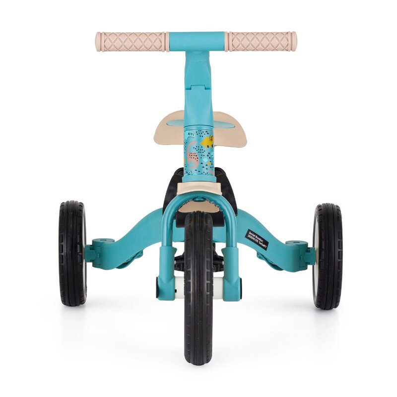 Tricicleta, Petite&Mars, Turbo, Editie limitata, 5 in 1, Multifunctionala, Vehicul de impins, Bicicleta cu/fara pedale, Cu maner de ghidaj, Detasabil, Roti din cauciuc, Pana la 25 kg, 1.5-5 ani, Dino Park