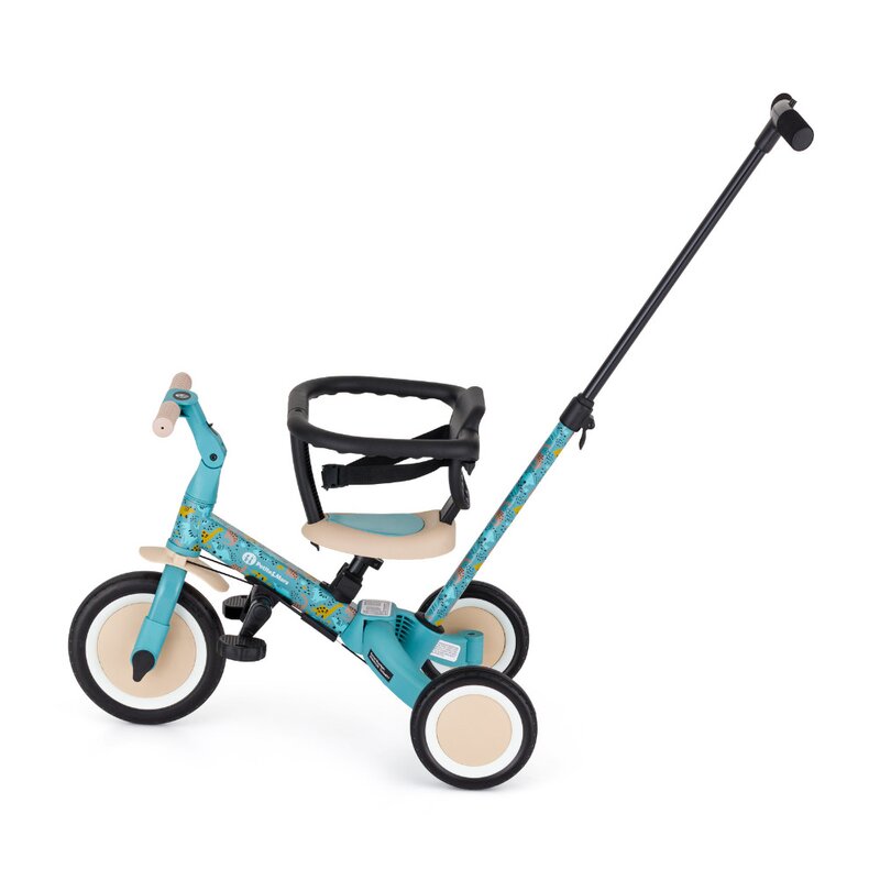 Tricicleta, Petite&Mars, Turbo, Editie limitata, 5 in 1, Multifunctionala, Vehicul de impins, Bicicleta cu/fara pedale, Cu maner de ghidaj, Detasabil, Roti din cauciuc, Pana la 25 kg, 1.5-5 ani, Dino Park