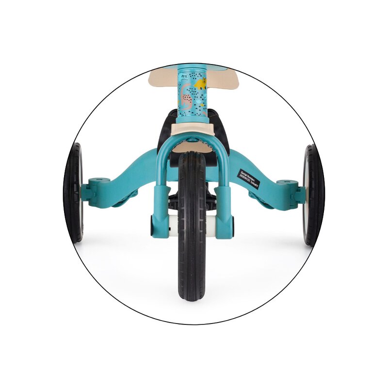 Tricicleta, Petite&Mars, Turbo, Editie limitata, 5 in 1, Multifunctionala, Vehicul de impins, Bicicleta cu/fara pedale, Cu maner de ghidaj, Detasabil, Roti din cauciuc, Pana la 25 kg, 1.5-5 ani, Dino Park