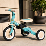 Tricicleta, Petite&Mars, Turbo, Editie limitata, 5 in 1, Multifunctionala, Vehicul de impins, Bicicleta cu/fara pedale, Cu maner de ghidaj, Detasabil, Roti din cauciuc, Pana la 25 kg, 1.5-5 ani, Dino Park