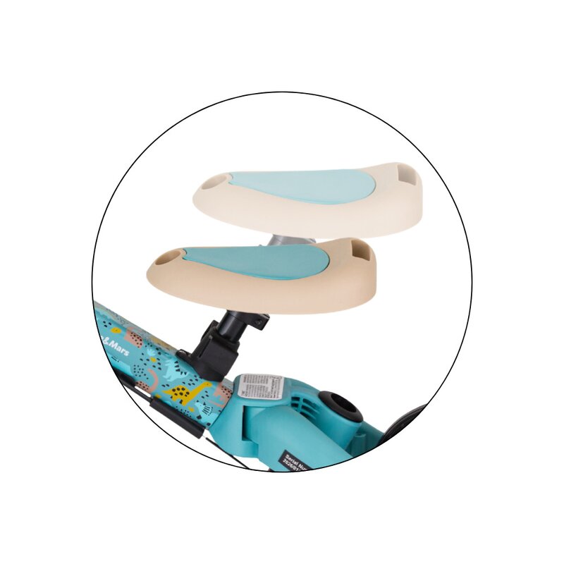 Tricicleta, Petite&Mars, Turbo, Editie limitata, 5 in 1, Multifunctionala, Vehicul de impins, Bicicleta cu/fara pedale, Cu maner de ghidaj, Detasabil, Roti din cauciuc, Pana la 25 kg, 1.5-5 ani, Dino Park