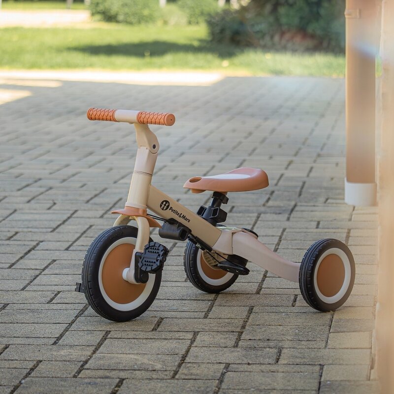 Tricicleta, Petite&Mars, Turbo, Editie limitata, 5 in 1, Multifunctionala, Vehicul de impins, Bicicleta cu/fara pedale, Cu maner de ghidaj, Detasabil, Roti din cauciuc, Pana la 25 kg, 1.5-5 ani, Llama Vibes