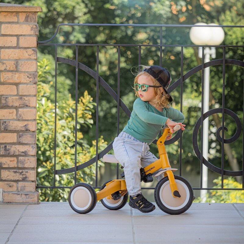 Tricicleta, Petite&Mars, Turbo, Editie limitata, 5 in 1, Multifunctionala, Vehicul de impins, Bicicleta cu/fara pedale, Cu maner de ghidaj, Detasabil, Roti din cauciuc, Pana la 25 kg, 1.5-5 ani, Llama Vibes