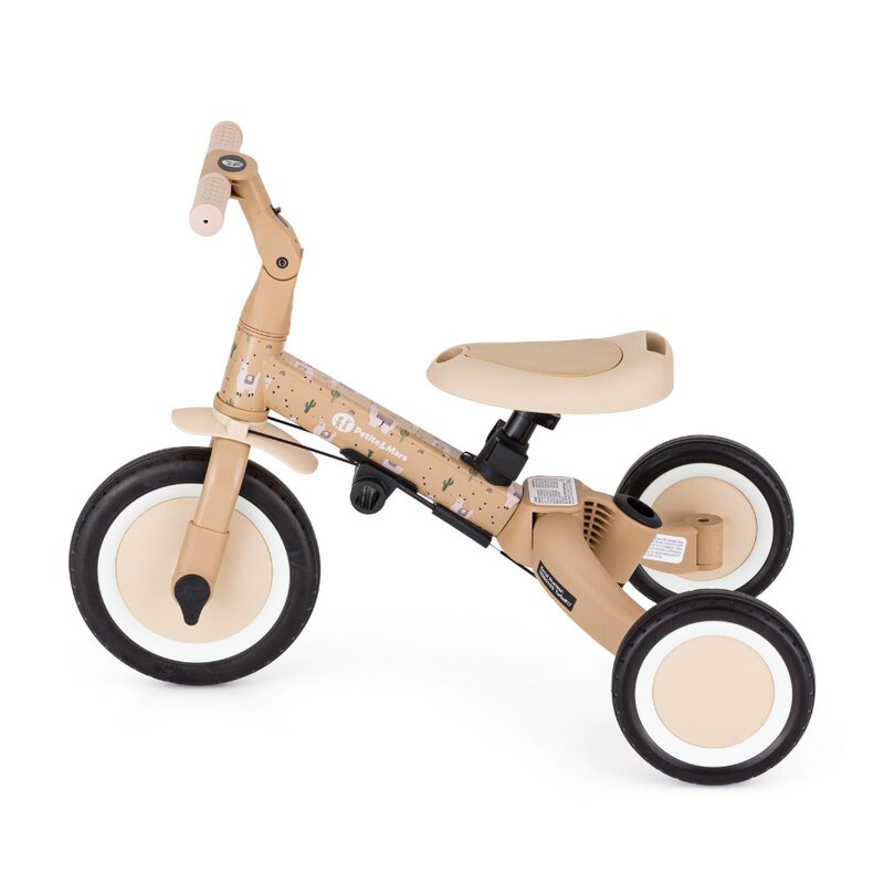Tricicleta, Petite&Mars, Turbo, Editie limitata, 5 in 1, Multifunctionala, Vehicul de impins, Bicicleta cu/fara pedale, Cu maner de ghidaj, Detasabil, Roti din cauciuc, Pana la 25 kg, 1.5-5 ani, Llama Vibes