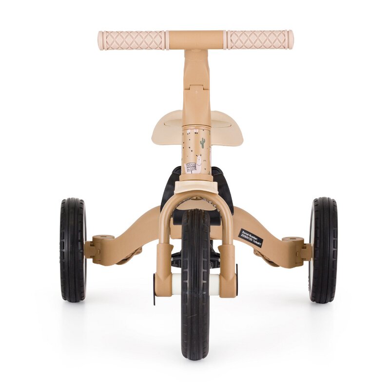 Tricicleta, Petite&Mars, Turbo, Editie limitata, 5 in 1, Multifunctionala, Vehicul de impins, Bicicleta cu/fara pedale, Cu maner de ghidaj, Detasabil, Roti din cauciuc, Pana la 25 kg, 1.5-5 ani, Llama Vibes