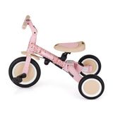 Tricicleta, Petite&Mars, Turbo, Editie limitata, 5 in 1, Multifunctionala, Vehicul de impins, Bicicleta cu/fara pedale, Cu maner de ghidaj, Detasabil, Roti din cauciuc, Pana la 25 kg, 1.5-5 ani, Rosy Wilderness