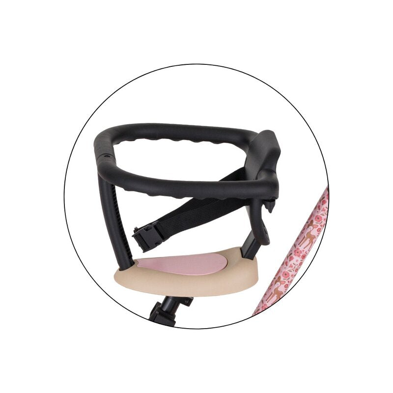 Tricicleta, Petite&Mars, Turbo, Editie limitata, 5 in 1, Multifunctionala, Vehicul de impins, Bicicleta cu/fara pedale, Cu maner de ghidaj, Detasabil, Roti din cauciuc, Pana la 25 kg, 1.5-5 ani, Rosy Wilderness