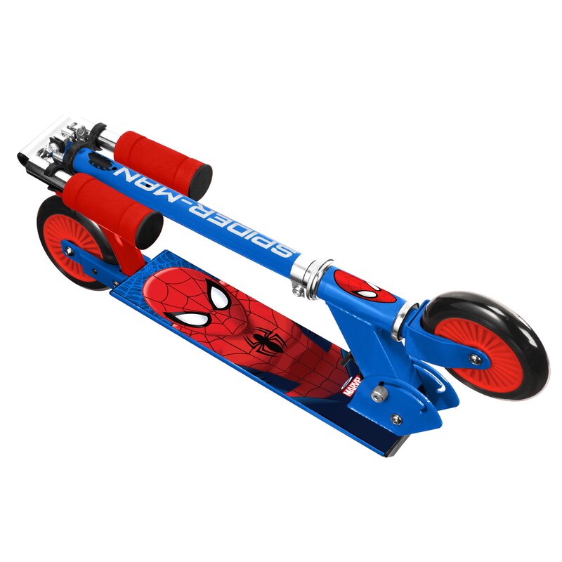 Trotineta copii, Stamp, Marvel, Pliabila, Reglabila pe inaltime, Platforma antiderapanta, Din aluminiu, 3 ani+, Spiderman