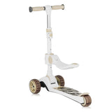 Trotineta, Lionelo, Franky, Multifunctionala, Pliabila, Pana la 50 kg, Bicicleta cu 3 roti si trotineta de echilibru, Ghidon reglabil, Sezut detasabil, Roti cu LED, Conform cu EN71, EN62115, 12 luni+, Bej