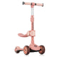 Trotineta, Lionelo, Franky, Multifunctionala, Pliabila, Pana la 50 kg, Bicicleta cu 3 roti si trotineta de echilibru, Ghidon reglabil, Sezut detasabil, Roti cu LED, Conform cu EN71, EN62115, 12 luni+, Roz