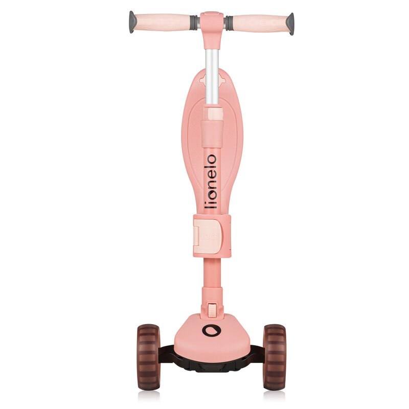 Trotineta, Lionelo, Franky, Multifunctionala, Pliabila, Pana la 50 kg, Bicicleta cu 3 roti si trotineta de echilibru, Ghidon reglabil, Sezut detasabil, Roti cu LED, Conform cu EN71, EN62115, 12 luni+, Roz
