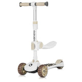 Trotineta, Lionelo, Franky, Multifunctionala, Pliabila, Pana la 50 kg, Bicicleta cu 3 roti si trotineta de echilibru, Ghidon reglabil, Sezut detasabil, Roti cu LED, Conform cu EN71, EN62115, 12 luni+, Bej