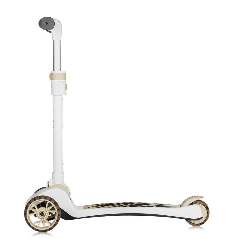 Trotineta, Lionelo, Franky, Multifunctionala, Pliabila, Pana la 50 kg, Bicicleta cu 3 roti si trotineta de echilibru, Ghidon reglabil, Sezut detasabil, Roti cu LED, Conform cu EN71, EN62115, 12 luni+, Bej - gogobaby.ro