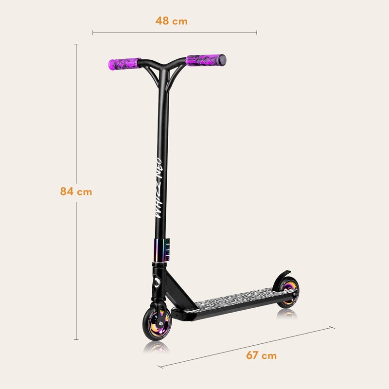 Trotineta, Lionelo, Whizz, Pentru Acrobatii, Rulmenti ABEC-9, Sistemul de compresie IHC 9, 20 - 100 kg, Conform cu standardul european de securitate EN14619, Multicolor - gogobaby.ro