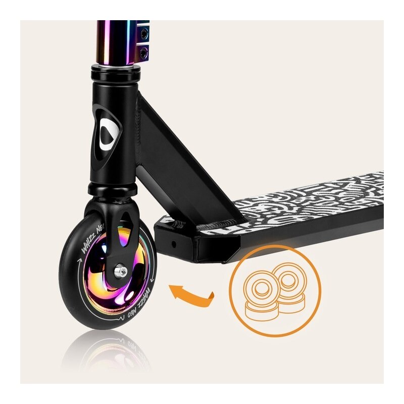 Trotineta, Lionelo, Whizz, Pentru Acrobatii, Rulmenti ABEC-9, Sistemul de compresie IHC 9, 20 - 100 kg, Conform cu standardul european de securitate EN14619, Multicolor - gogobaby.ro