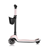 Trotineta pentru copii, Lionelo, Mey, Ultrapliabila, Cu lumini si cosulet, Maner ajustabil pe inaltime, 3 ani+, Pana la 50 Kg, Ultra usor, 2.8 kg, Conform cu standardul EN71-1/2/3, Certificata Intertek, Roz
